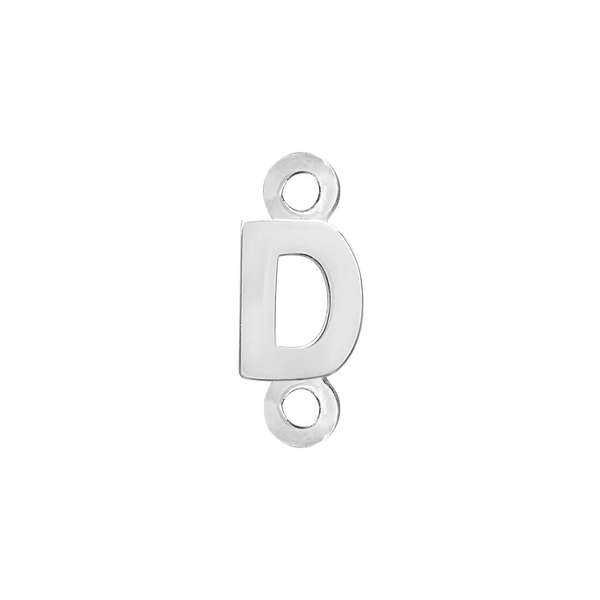 Block Initials with Two Jump Rings in Sterling Silver (4.50 mm)