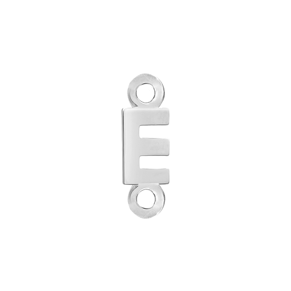 Block Initials with Two Jump Rings in Sterling Silver (4.50 mm)