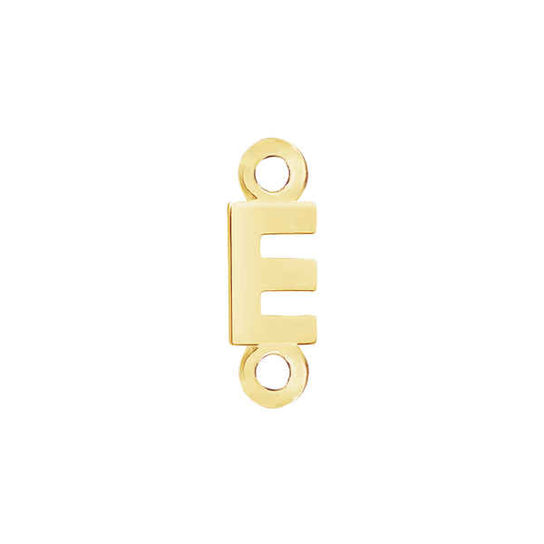 Block Initials with Two Jump Rings in 14K Gold (4.50 mm)