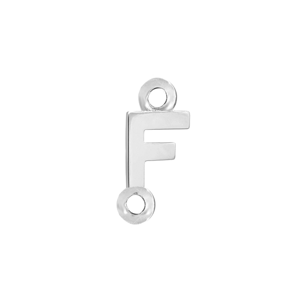 Block Initials with Two Jump Rings in Sterling Silver (4.50 mm)