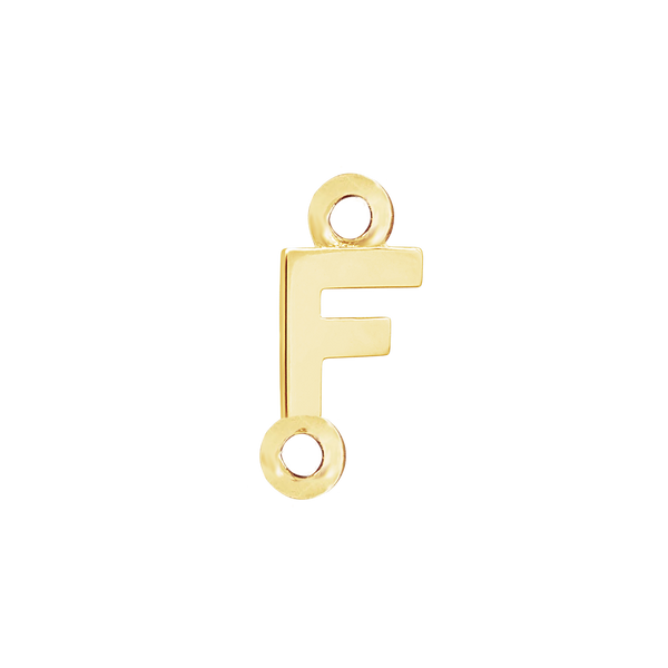 Block Initials with Two Jump Rings in 14K Gold (4.50 mm)