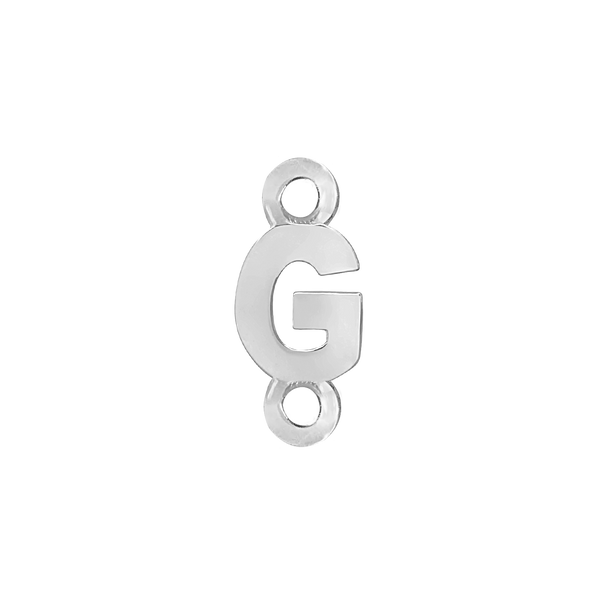 Block Initials with Two Jump Rings in 14K Gold (4.50 mm)