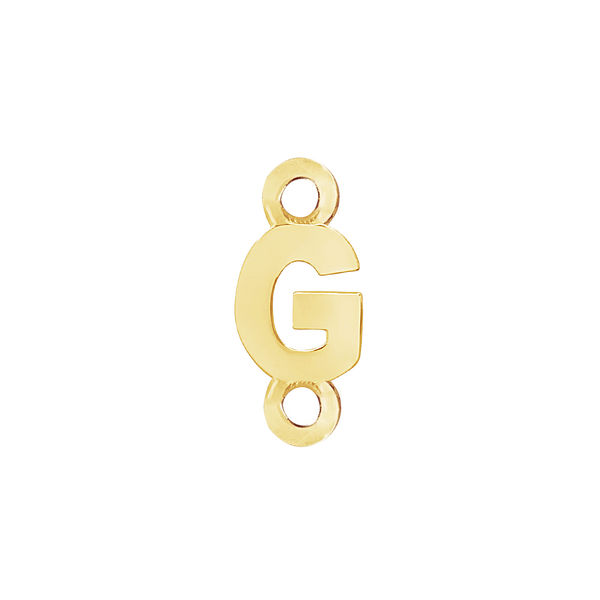 Block Initials with Two Jump Rings in 14K Gold (4.50 mm)