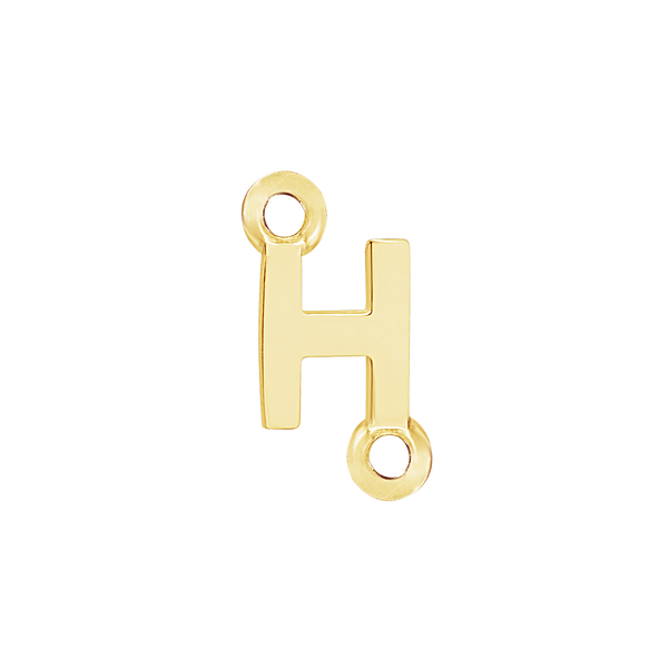 Block Initials with Two Jump Rings in 14K Gold (4.50 mm)