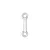 Block Initials with Two Jump Rings in Sterling Silver (4.50 mm)
