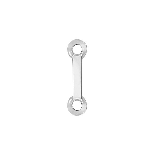 Block Initials with Two Jump Rings in Sterling Silver (4.50 mm)