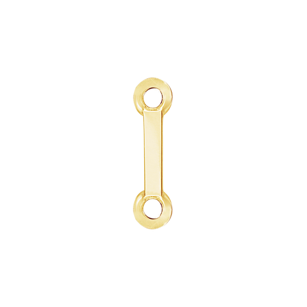 Block Initials with Two Jump Rings in 14K Gold (4.50 mm)