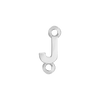 Block Initials with Two Jump Rings in 14K Gold (4.50 mm)