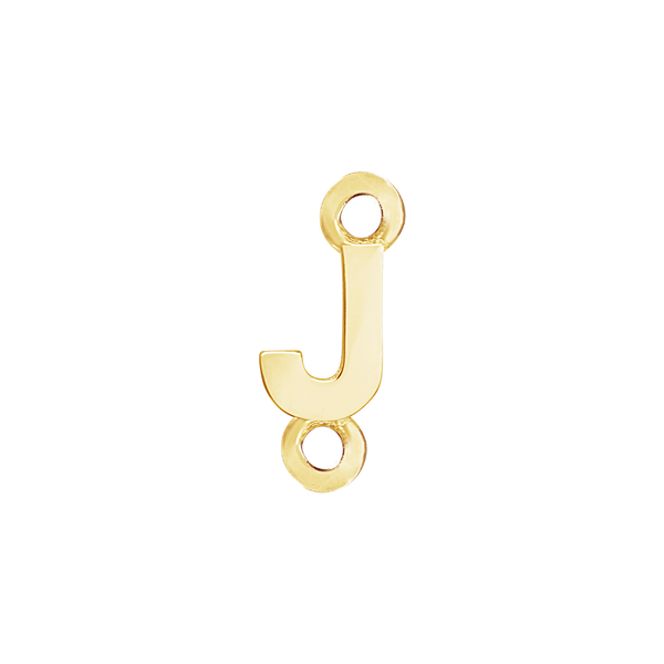 Block Initials with Two Jump Rings in 14K Gold (4.50 mm)