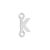 Block Initials with Two Jump Rings in Sterling Silver (4.50 mm)