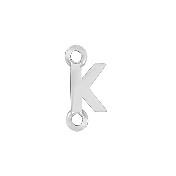 Block Initials with Two Jump Rings in Sterling Silver (4.50 mm)