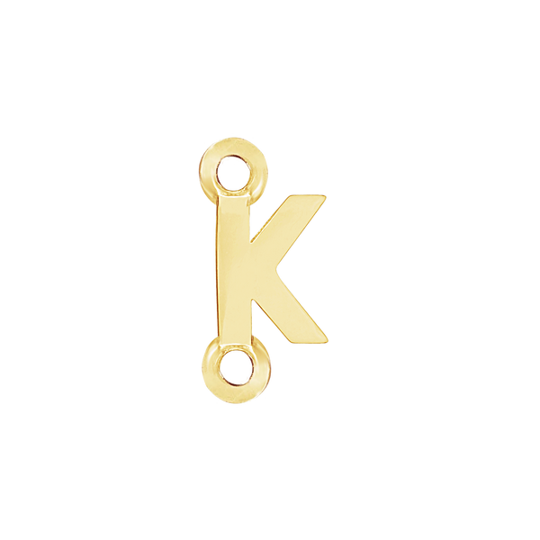 Block Initials with Two Jump Rings in 14K Gold (4.50 mm)