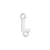 Block Initials with Two Jump Rings in Sterling Silver (4.50 mm)