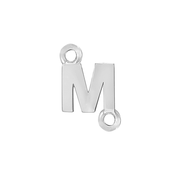 Block Initials with Two Jump Rings in 14K Gold (4.50 mm)
