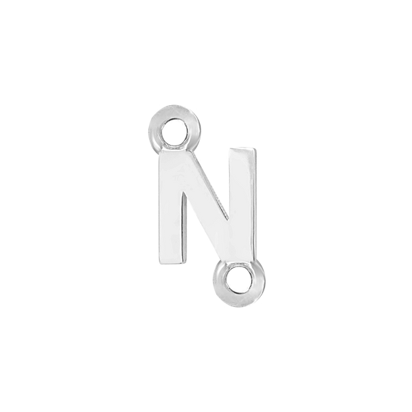 Block Initials with Two Jump Rings in 14K Gold (4.50 mm)