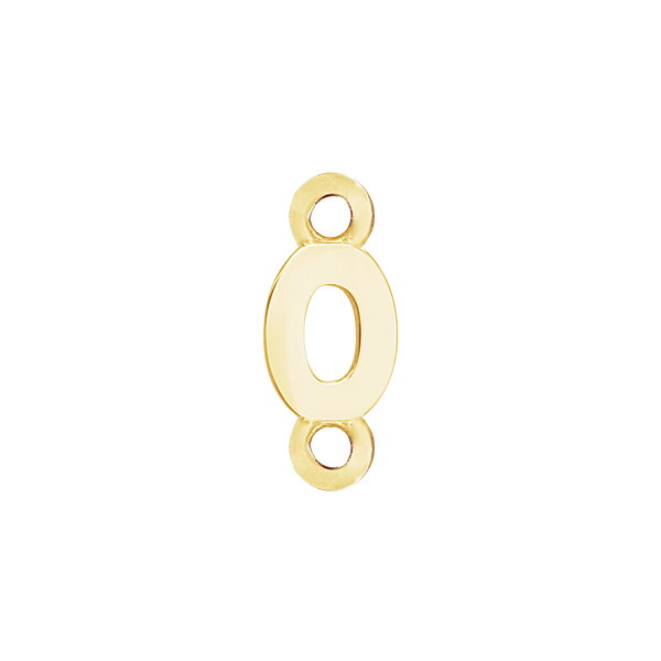 Block Initials with Two Jump Rings in 14K Gold (4.50 mm)