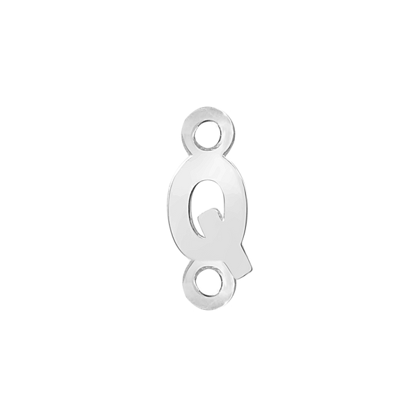 Block Initials with Two Jump Rings in 14K Gold (4.50 mm)