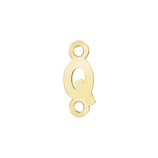 Block Initials with Two Jump Rings in 14K Gold (4.50 mm)