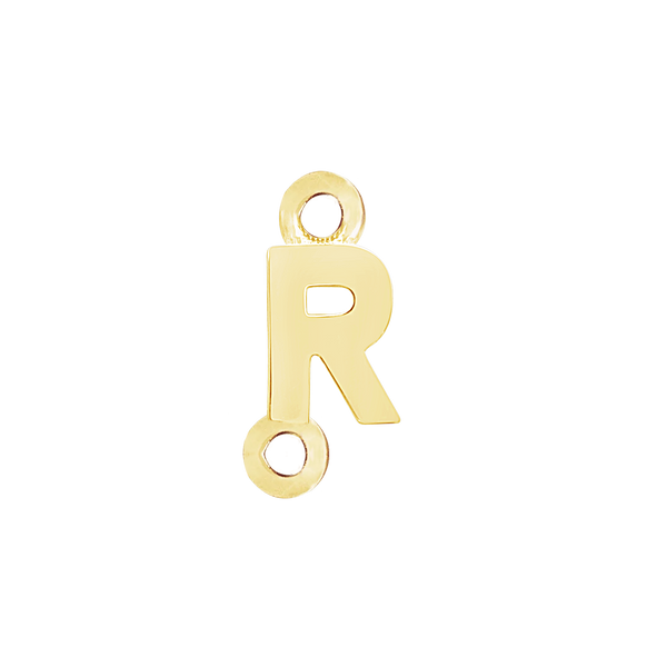 Block Initials with Two Jump Rings in 14K Gold (4.50 mm)