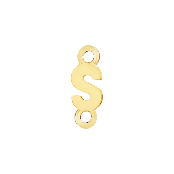 Block Initials with Two Jump Rings in 14K Gold (4.50 mm)