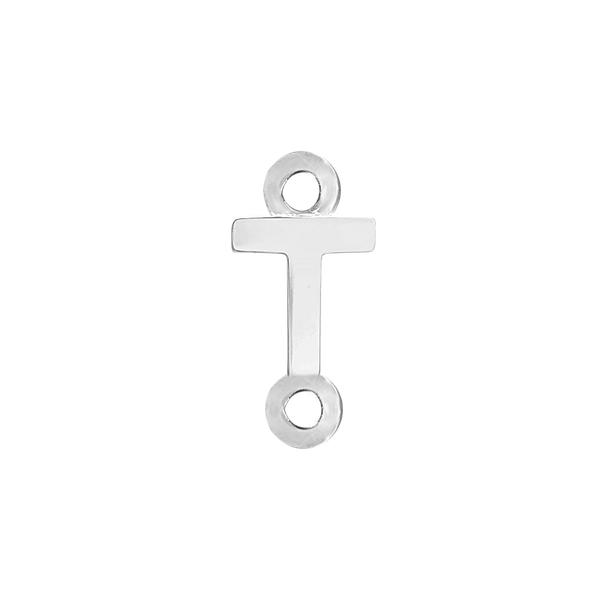 Block Initials with Two Jump Rings in 14K Gold (4.50 mm)