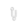 Block Initials with Two Jump Rings in Sterling Silver (4.50 mm)