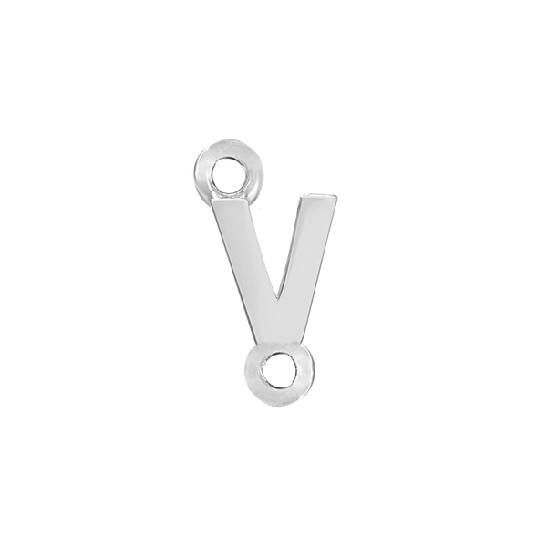 Block Initials with Two Jump Rings in Sterling Silver (4.50 mm)