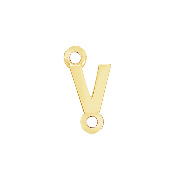 Block Initials with Two Jump Rings in 14K Gold (4.50 mm)