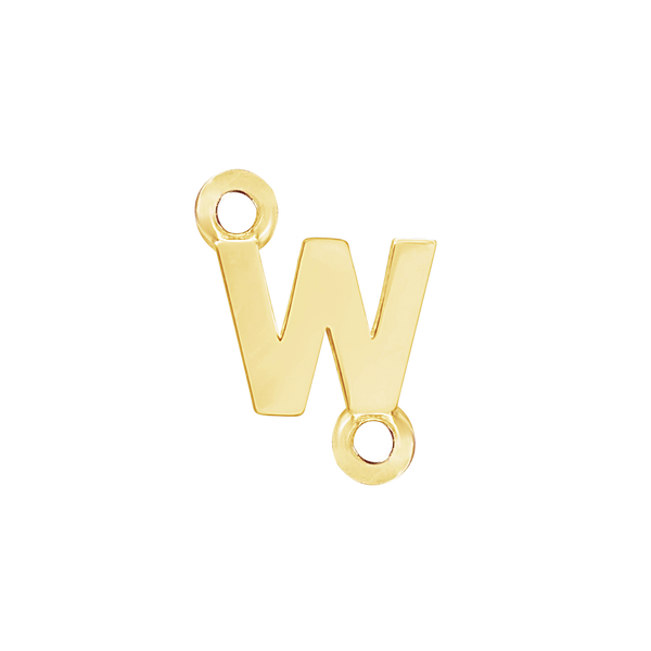 Block Initials with Two Jump Rings in 14K Gold (4.50 mm)