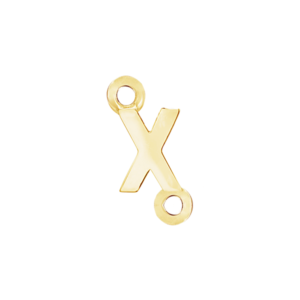 Block Initials with Two Jump Rings in 14K Gold (4.50 mm)