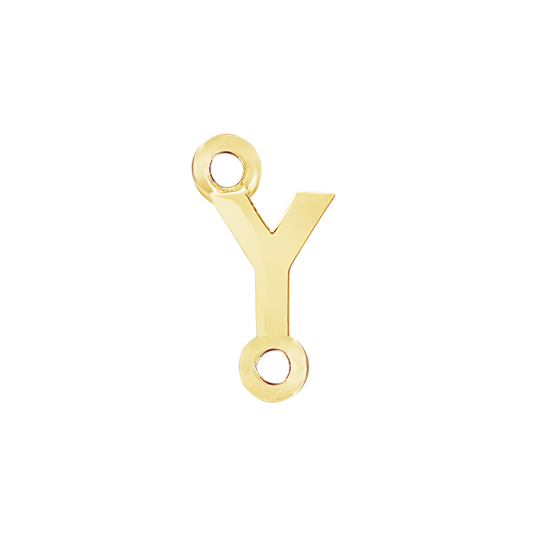 Block Initials with Two Jump Rings in 14K Gold (4.50 mm)