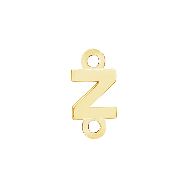 Block Initials with Two Jump Rings in 14K Gold (4.50 mm)