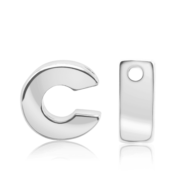 ITI NYC Campton Extra Bold Slider in Sterling Silver (Hole:1mm) (6mm) (100% Polished)