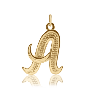 ITI NYC Fancy Pro Caption Bold with Beaded Design in 14K Gold (17mm) (100% Polished with Bail)