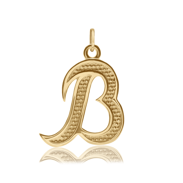 ITI NYC Fancy Pro Caption Bold with Beaded Design in 14K Gold (17mm) (100% Polished with Bail)