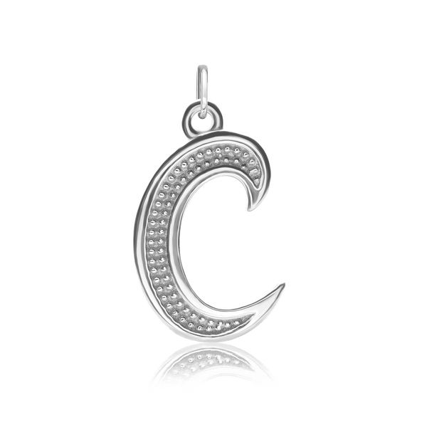 ITI NYC Fancy Pro Caption Bold with Beaded Design in Sterling Silver (17mm) (100% Polished with Bail)