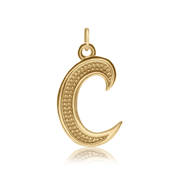 ITI NYC Fancy Pro Caption Bold with Beaded Design in 14K Gold (17mm) (100% Polished with Bail)