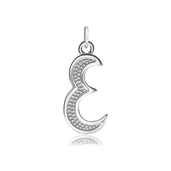 ITI NYC Fancy Pro Caption Bold with Beaded Design in Sterling Silver (17mm) (100% Polished with Bail)