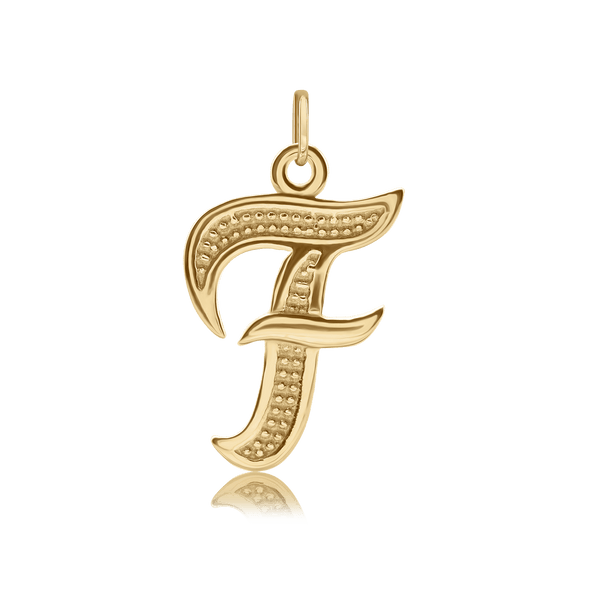 ITI NYC Fancy Pro Caption Bold with Beaded Design in 14K Gold (17mm) (100% Polished with Bail)