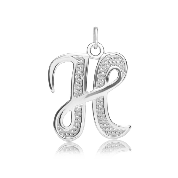 ITI NYC Fancy Pro Caption Bold with Beaded Design in Sterling Silver (17mm) (100% Polished with Bail)