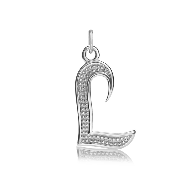 ITI NYC Fancy Pro Caption Bold with Beaded Design in Sterling Silver (17mm) (100% Polished with Bail)