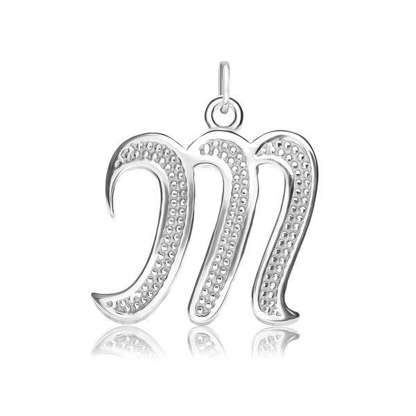 ITI NYC Fancy Pro Caption Bold with Beaded Design in Sterling Silver (17mm) (100% Polished with Bail)