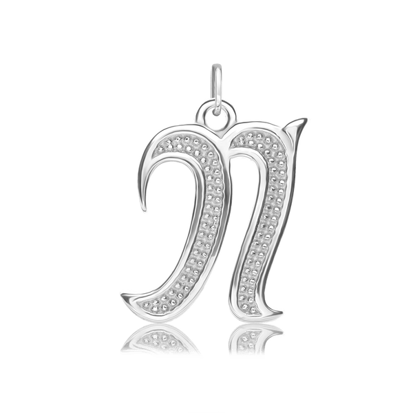 ITI NYC Fancy Pro Caption Bold with Beaded Design in Sterling Silver (17mm) (100% Polished with Bail)