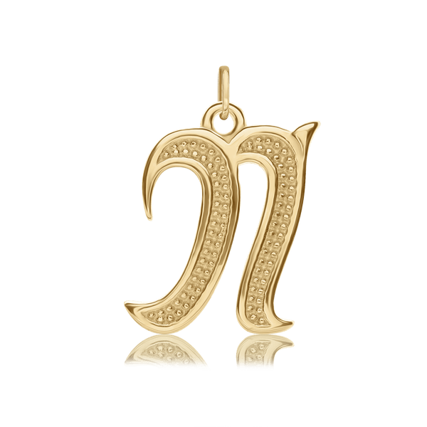 ITI NYC Fancy Pro Caption Bold with Beaded Design in 14K Gold (17mm) (100% Polished with Bail)