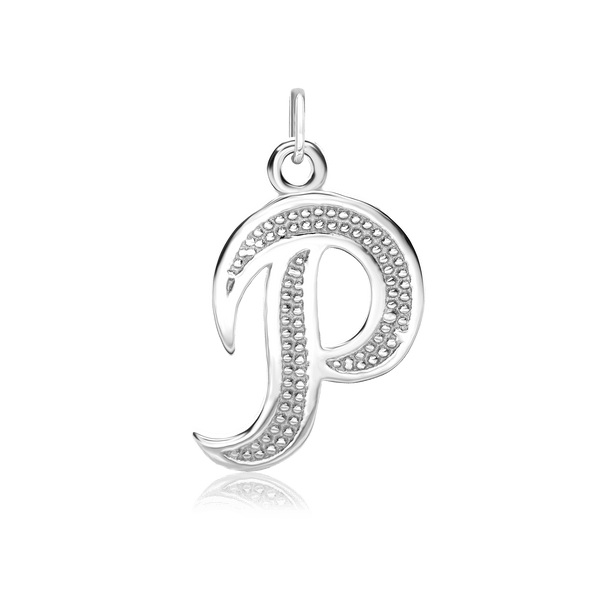 ITI NYC Fancy Pro Caption Bold with Beaded Design in Sterling Silver (17mm) (100% Polished with Bail)