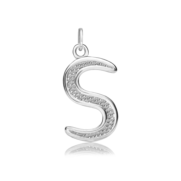 ITI NYC Fancy Pro Caption Bold with Beaded Design in Sterling Silver (17mm) (100% Polished with Bail)