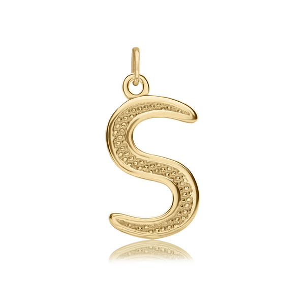 ITI NYC Fancy Pro Caption Bold with Beaded Design in 14K Gold (17mm) (100% Polished with Bail)