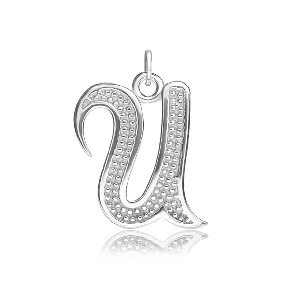 ITI NYC Fancy Pro Caption Bold with Beaded Design in Sterling Silver (17mm) (100% Polished with Bail)