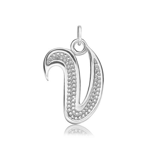 ITI NYC Fancy Pro Caption Bold with Beaded Design in Sterling Silver (17mm) (100% Polished with Bail)