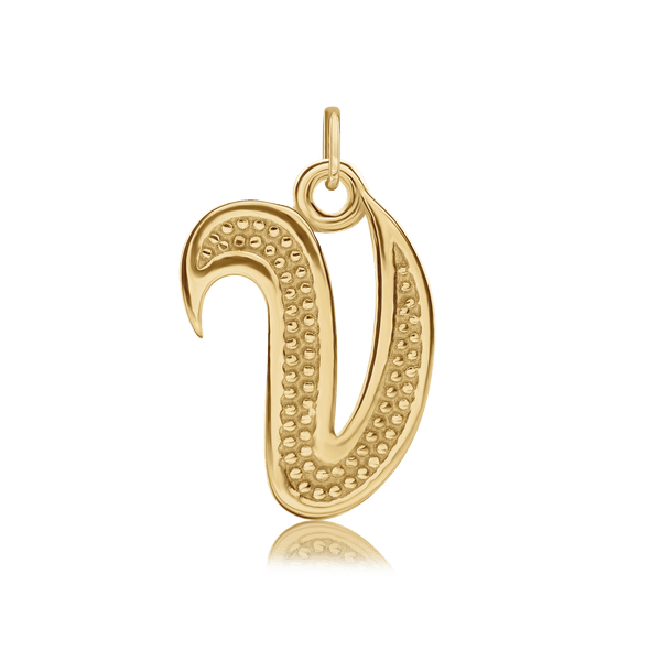 ITI NYC Fancy Pro Caption Bold with Beaded Design in 14K Gold (17mm) (100% Polished with Bail)